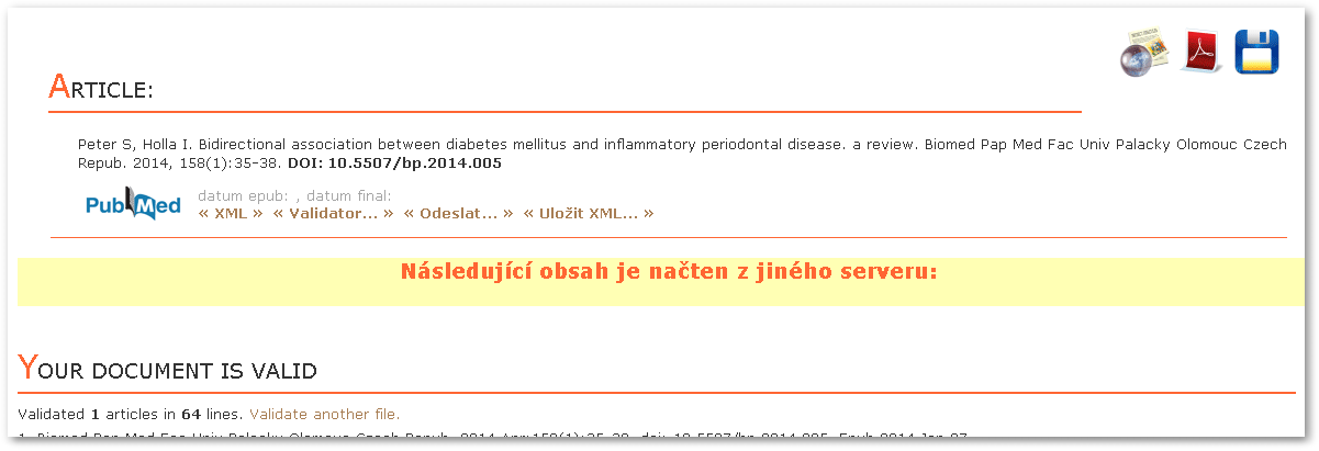 26 PUBMED DETAIL Podobné okno je k dispozici i pro PubMed: XML a Save XML Vygeneruje XML formát exportu článku a vloží ho do okna (jako na obrázku výše).