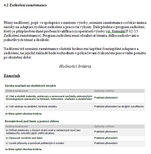 Příklad: Obrázek 5: Výňatek z adaptačního programu Motivační program Přínos: Každá firma se snaží získat kvalitní zaměstnance, dlouhodobě si je udržet, udržet jejich vysoký pracovní výkon,