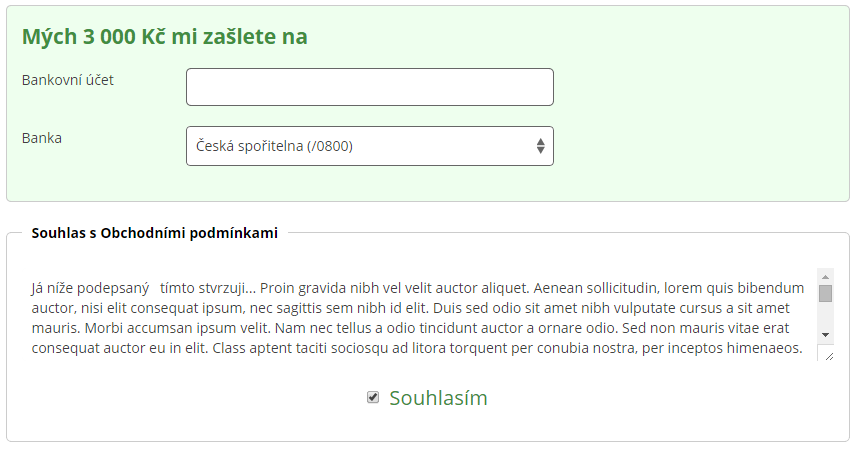 IV.6. V okamžiku, kdy jsou všechny části registračního formuláře ze strany Klienta vyplněny, je Klient povinen se seznámit s celkovým obsahem Rámcové smlouvy o spotřebitelském úvěru, když celý text