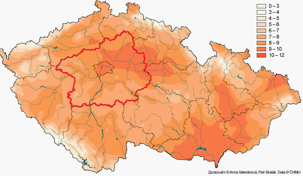 klimatických oblastí Mapa 2: