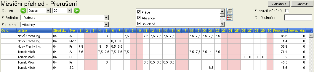 7. Vlastní tisk lze provést přímo z náhledu pomocí ikony vlevo nahoře nebo tlačítkem Vytisknout v předchozím okně 4.2.