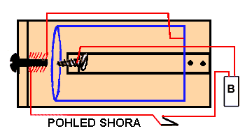 před í u otevře é u ko i ple hovk. Deska D je v ro e a z jed oho kusu dřeva e o ěkolika spoje ý h odřezků. Je připev ě a k základ ě C a jde v itřke ple hovk. Vrut E pro hází částí D.