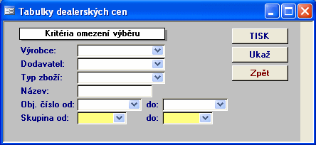 Modul Zboží 35 sestavu se aplikují výběrová kritéria zadaná na přehledu na obrazovce. 1.14.6 Přehled dealerských cen Přehled dealerských slev ukazuje ceník po výpočtu dealerských slev.