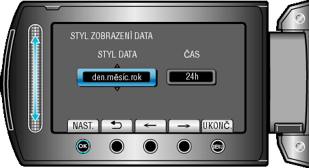 Nastavení menu Menu nastavení displeje Máte možnost upravit některá nastavení displeje, jako je například jas LCD monitoru atd Nastavení Podrobnosti LANGUAGE STYL ZOBRAZENÍ DATA JAS MONITORU