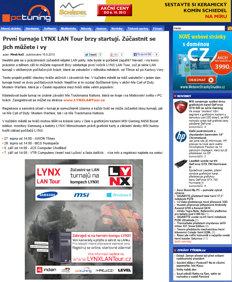 Propagace značky LYNX a