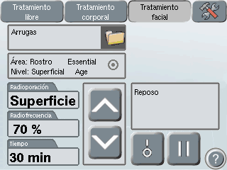 Ošetření obličeje, která lze provádět se specifickými oleji: Vrásky Ochablost Jizvy Vrásky (Essential age) Ochablost (Essential firming) Stopy jizev (Essential firming) Ošetřovaná oblast Stupeň