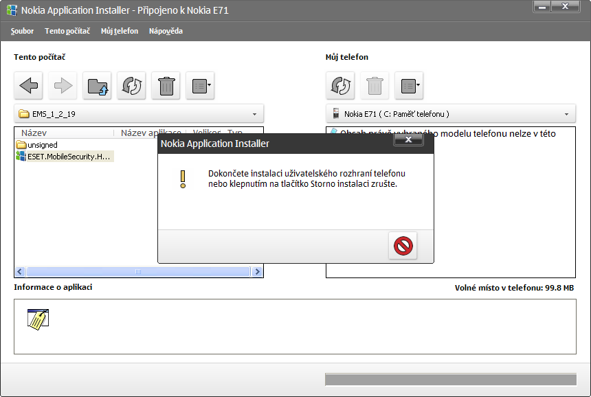 1. ESET Mobile Security instalace 1.1 Systémové požadavky K instalaci ESET Mobile Security pro Symbian musí mobilní zařízení splňovat následující požadavky: Mininální požadavky Operační systém S60 3.