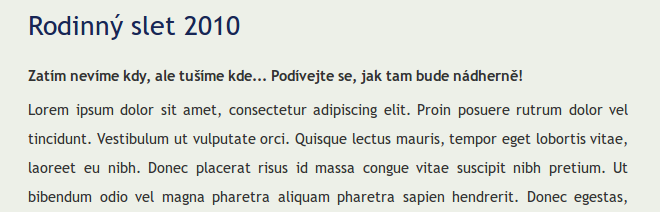 fotoalba k akci zobrazuje pouze fotoalba ke konkrétní akci Argument: Obsah: Akce (CCK pole -