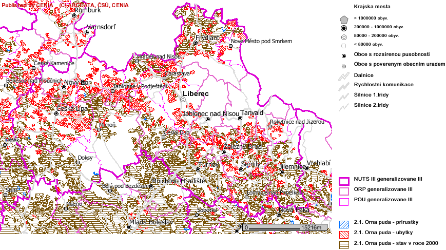 2.6.4 Využití půdy CityPlan spol. s r.o., ČSN EN ISO 9001, Poskytování služeb v energetice, dopravě a životním prostředí V současné době zaujímá zemědělská půda cca 45 % z celkové rozlohy kraje.