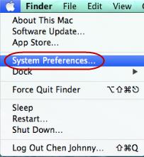 2.1.2 Mac OS V menu Apple zvolíme [System Preferences