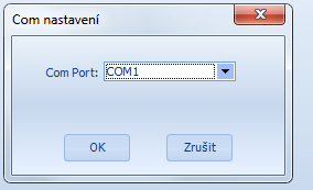 Spuštění software XtendLan DTConfig V nabídce Nastavení>COM vyberte příslušný COM port. Po zadaní správného COM portu ikona přestane blikat.