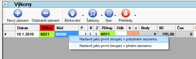 provede se kontrola na pozadí a doplní se body, ceny apod. Pokud napíšete pouze část hodnoty, otevře se číselník, kde lze dovybrat přesnou položku.