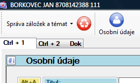 8. Další funkce Sledování společné práce v ordinaci na jednom pacientovi. Ve spodní části Ordinace je v pětivteřinových intervalech aktualizovaná informace o tom, kdo má současně otevřeného pacienta.