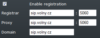 Menu Nastavení / Telefonie / SIP 1.2 SIP > Account Povolit registraci Povoluje 2N EasyRoute zaregistrování nastaveného účtu k VoIP operátorovi.