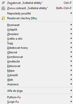 5.3.3 Filtry Jedná se o sadu nástrojů sloužících k aplikaci různých efektů na digitální fotografie. Obvykle jsou uspořádány v editačních programech do kategorií sdružujících funkčně podobné filtry.