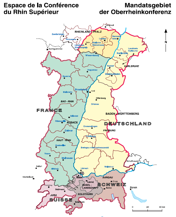 Data a fakta o regionu Horního Rýna Rozloha: 21.517 km2 Populace: 6,0 mil. Hustota populace/km2: 279 Růst počtu obyvatel (1990-2006): 10,6% HDP 208 mld.