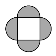 Příjímací zkoušky 01 7.. Ornament je složen z jednoho čtverce a čtyř tmavých půlkruhů. Obsah čtverce je cm. Vypočtěte obsah jednoho tmavého půlkruhu a výsledek zaokrouhlete na setiny. (π =,1) 7.