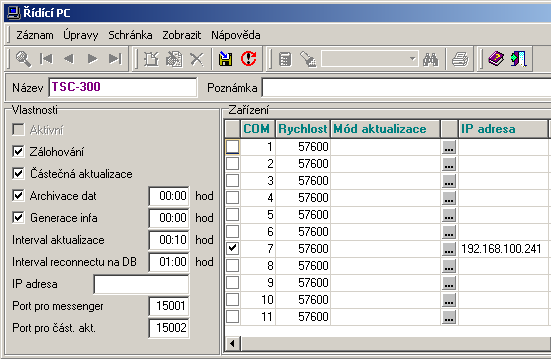 Nastavení zařízení v SW Aktion 5.0 a vyšší 1) V modulu ACL na záložce Přístup je nutné nastavit Řídící PC nebo provést konfiguraci stávajícího. 2) Vytvořte nové Řídící PC nebo editujte stávající.