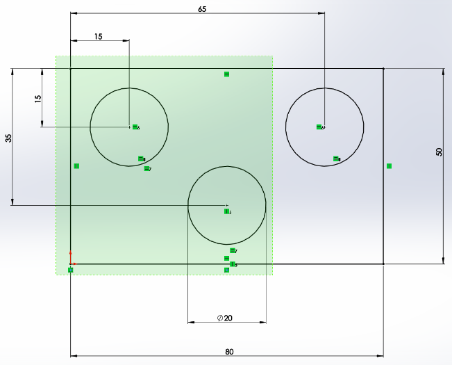 8.7 Tlačítka myši Levé vybírá objekty, jako jsou geometrie, tlačítka v nabídkách a objekty ve stromu Feature- Manageru Chceme-li vybrat více položek, podržíme tlačítko Ctrl a klepneme na každou