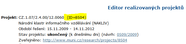 03_Korespondence 04_Monitorovací zprávy 05_Audit 06_Ostatní Do těchto adresářů vkládáte elektronické verze (skeny, excel, pdf a další) dokumentů k elektronické archivaci.