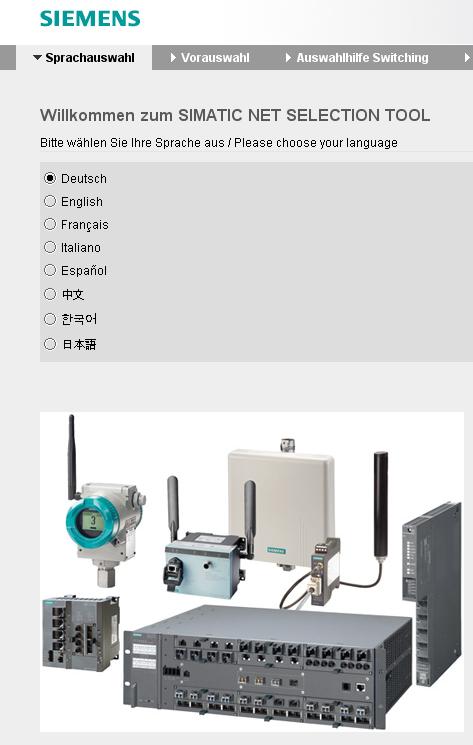 SIMATIC NET Snadné určení síťových komponent SIMATIC NET Selection Tool