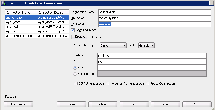 Strana 33 K práci s databází jsem využíval uživatelské rozhraní SQL Developer, který ORACLE nabízí zdarma.