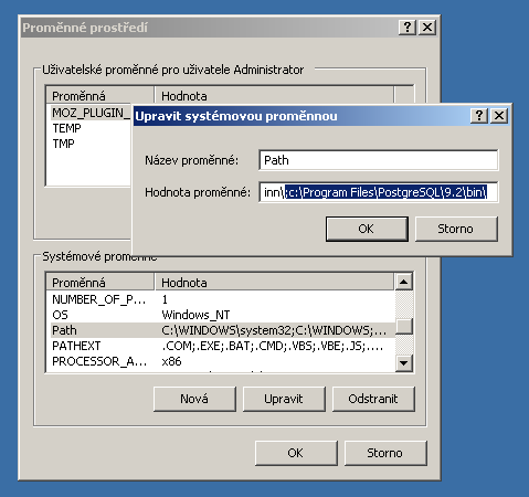 ve složce Database Scripts/PostgreSQL. Důležitými soubory jsou grants_pg.cmd 