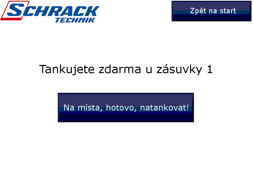 Obrázek 5: Výběr zásuvky Následuje informace o zahájení procesu nabíjení.