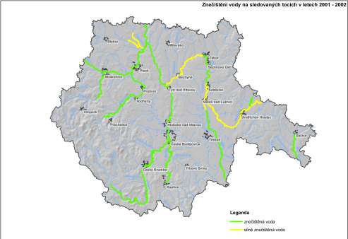 Kapitola: Vodní režim Zdrojem údajů o jakosti sledovaných toků je Výzkumný ústav vodohospodářský, T. G. M, prostřednictvím webového portálu http://heis.vuv.cz.