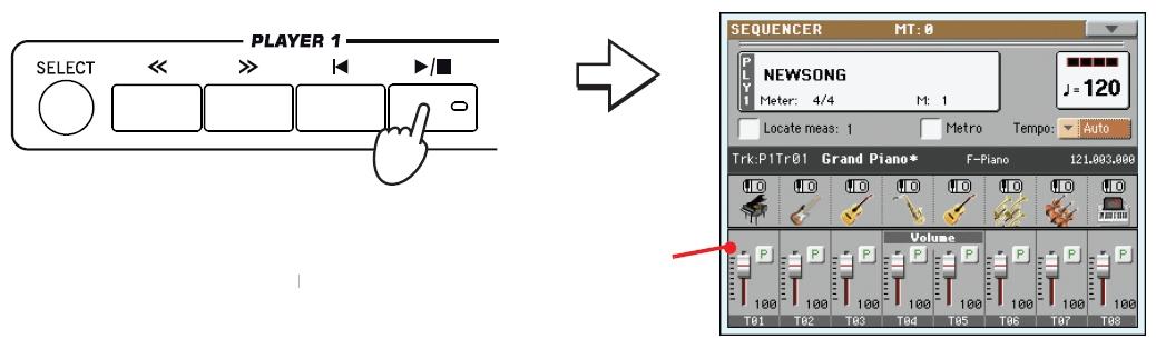 98 Nahrávání nového songu (Standard MIDI File) Nahrávání Nahrávání 1 Vyberte prvek stylu, který chcete použít před zahájením hraní. Vyberte jedno Intro a spusťte úvod.