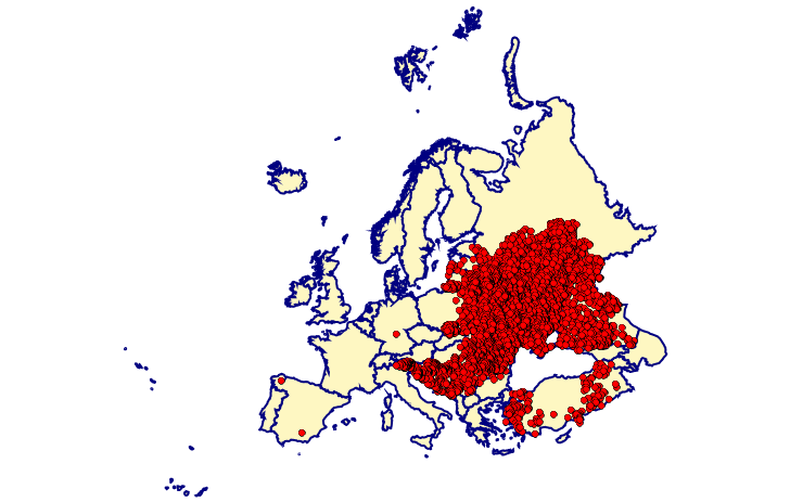 VZTEKLINA U ZVÍŘAT V EVROPĚ: 2010