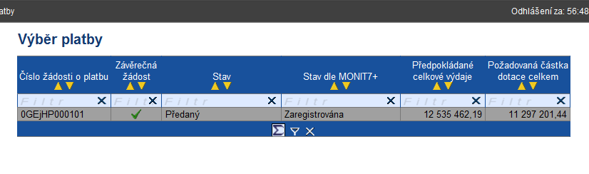 Finalizace a odevzdání žádosti Jestliže jsou všechny údaje vyplněny, uživatel tlačítkem Kontrola v navigačním panelu, provede kontrolu správnosti všech údajů.