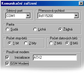 6.3. Připojení ATEUS - GSM GATE ISDN Lite k PC Po spuštění programu je třeba, pro nastavování parametrů, navázat komunikaci s bránou.