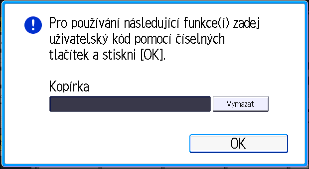 Přihlášení k zařízení Přihlášení k zařízení Když je zobrazen displej Ověření Pokud jsou aktivní položky Základní ověření, Ověření Windows, nebo LDAP ověření, zobrazí se na displeji obrazovka (okno)