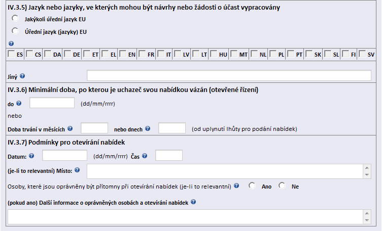 IV.3) Administrativní informace