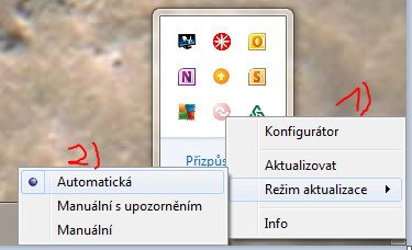 ..") Po první instalaci nové verze Konfigurátoru se v oznamovací oblasti (obvykle vpravo dole na hlavním panelu Windows) zobrazí ikonka Koop : nebo např.