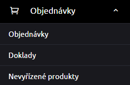 DashBoard Objednávky Položka objednávky v levém menu slouží k evidenci a administraci objednávek zákazníků e-shopu a vystavených dokladů.