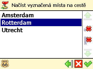 Navigace do cíle přes průjezdní místa (Navigovat přes) Dnes máte velice nabitý program.