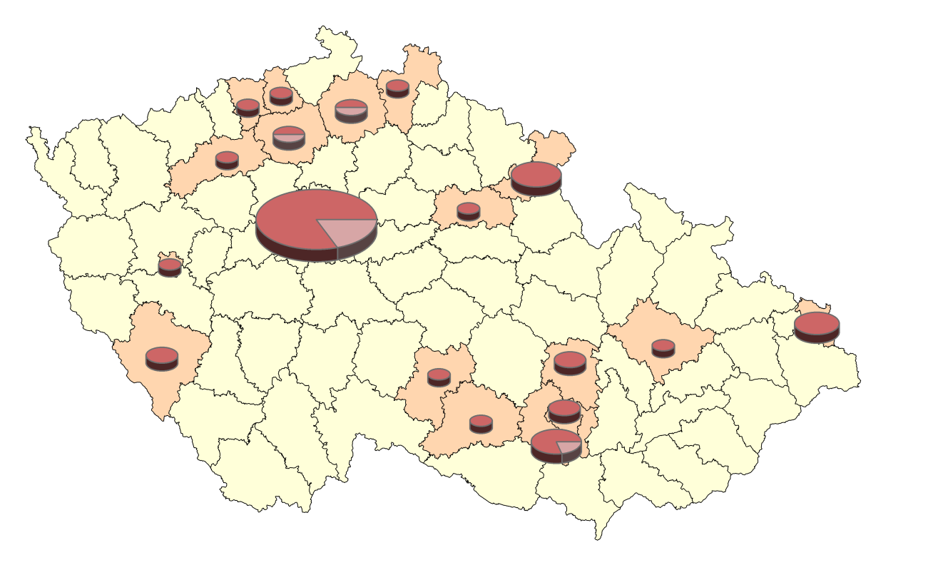 Přístup azylantů a osob s doplňkovou ochranou ke vzdělání v ČR 50 (5), Brno-venkov (5) a Karviná (4).