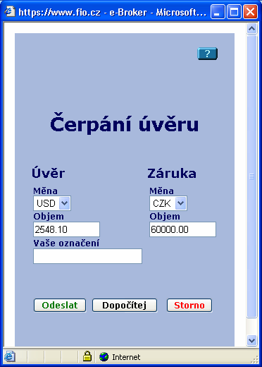 Tímto jsem tedy podal pokyn na koupi 150 akcií titulu AGRIUM. Je možné určit platnost pokynu; max. 1 měsíc. Dále je stanovena cena, za kterou chceme nakupovat.