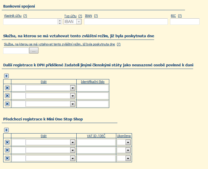 První poskytnutí služby Účinnost registrace je od 1.