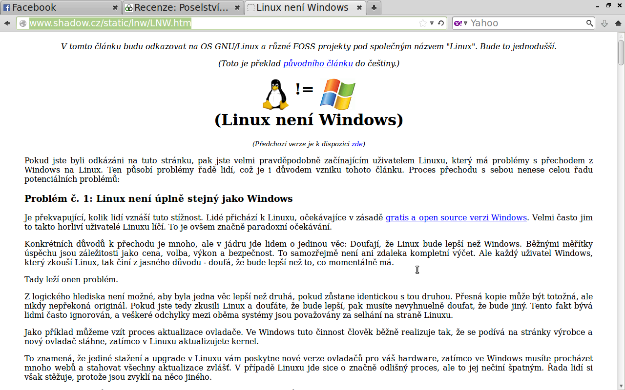 Linux není Windows (www.