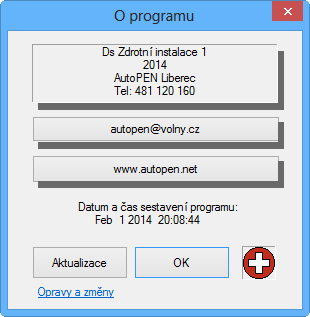 Kapitola 7 Automatické aktualizace programu Program je vybaven kontrolou aktuálnosti daného sestavení (datum poslední změny programu).