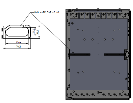 Stavební prvky objektové rozvaděče Box URML REZ Používá se pro uložení rezerv RISER