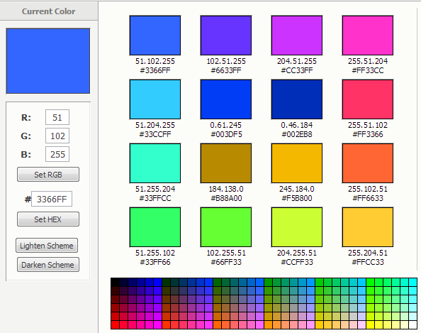 hexadecimálního kódu Online řešení: http://colorschemedesigner.com/ http://www.
