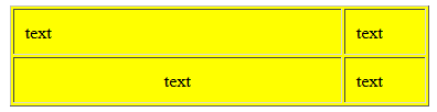 Tabulky v HTML dokumentu formátování <table align="center" border="2px" bgcolor="yellow" width="20%"> <tr> <td>text</td> <td>text</td> <tr> <td>text</td> <td>text</td> </table> <table align="center"