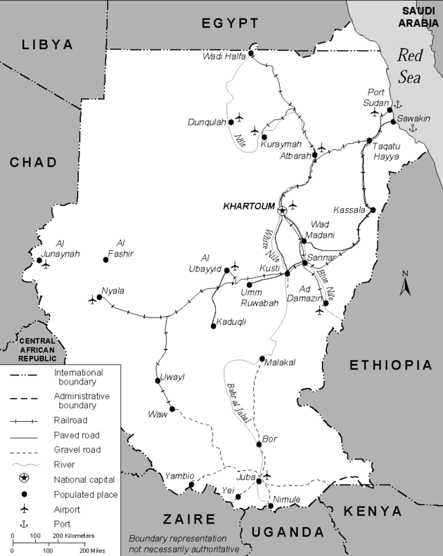 Logistické aspekty při obchodech se Súdánem Silniční doprava: Na rozdíl od sousedního Egypta byla až do 90.