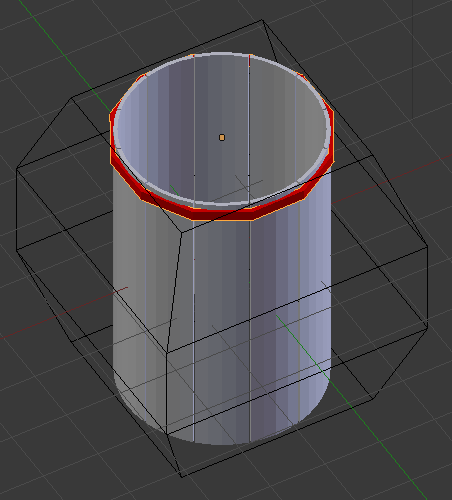 Krok 13 + Dočasně vypněte modifikátor Lattice pro prkna + Přepněte se do editačního režimu + Označte všechny vrcholy (a) + Proveďte extrude (e) +