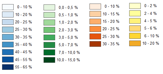 Data použitá v aplikaci Praha voličům Nejrozsáhlejší intervalová stupnice náležela straně ODS. Tato strana svého největšího volebního úspěchu (62,42 %) dosáhla ve volbách do PSP ČR 2006.