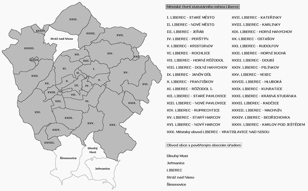 Rozdělení Liberce na městské obvody: Obr.